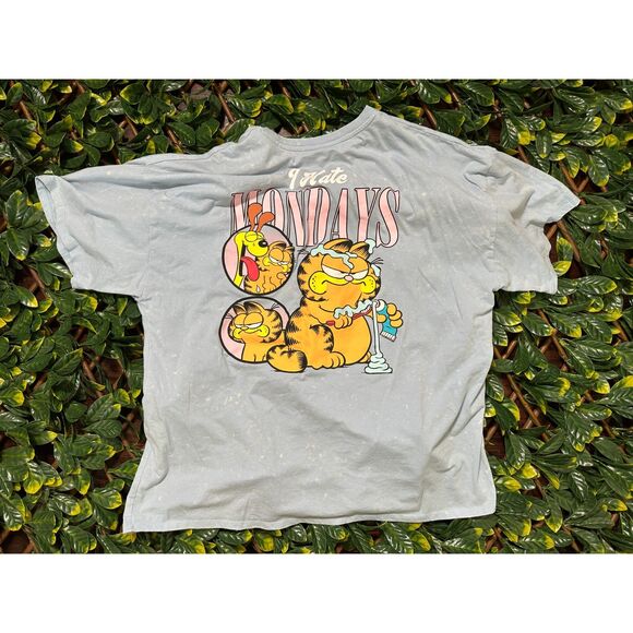 GARFIELD I hate Mondays Blue T Shirt Size L - Picture 1 of 6